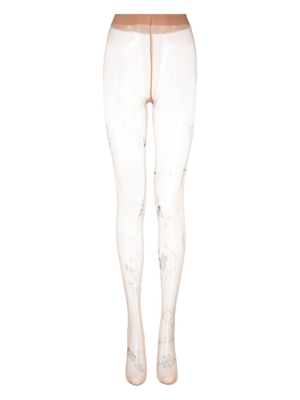 VETEMENTS x Wolford tattoo-print tights - Neutrals von VETEMENTS