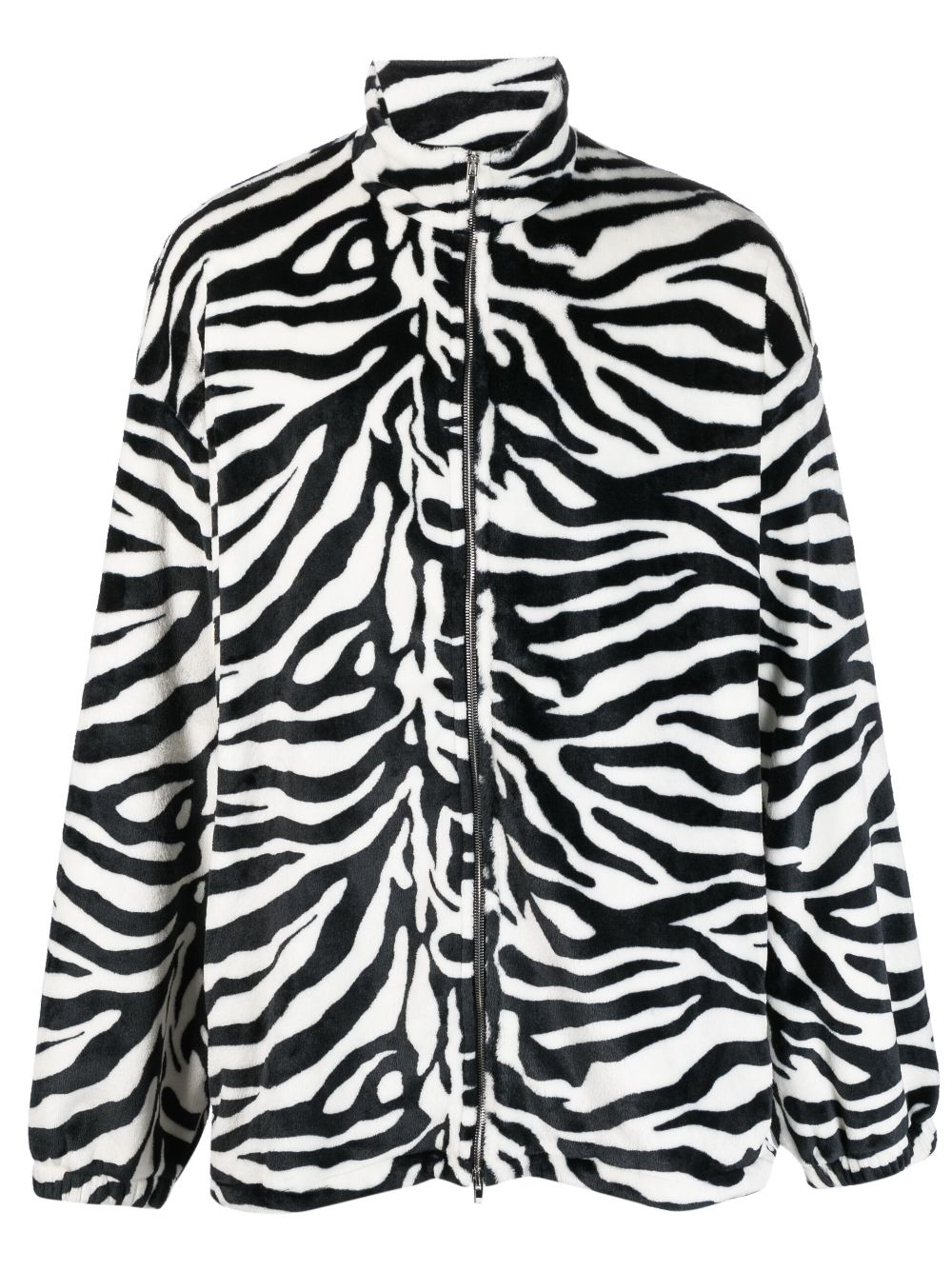 VETEMENTS zebra-pattern zip-fastening coat - Black von VETEMENTS