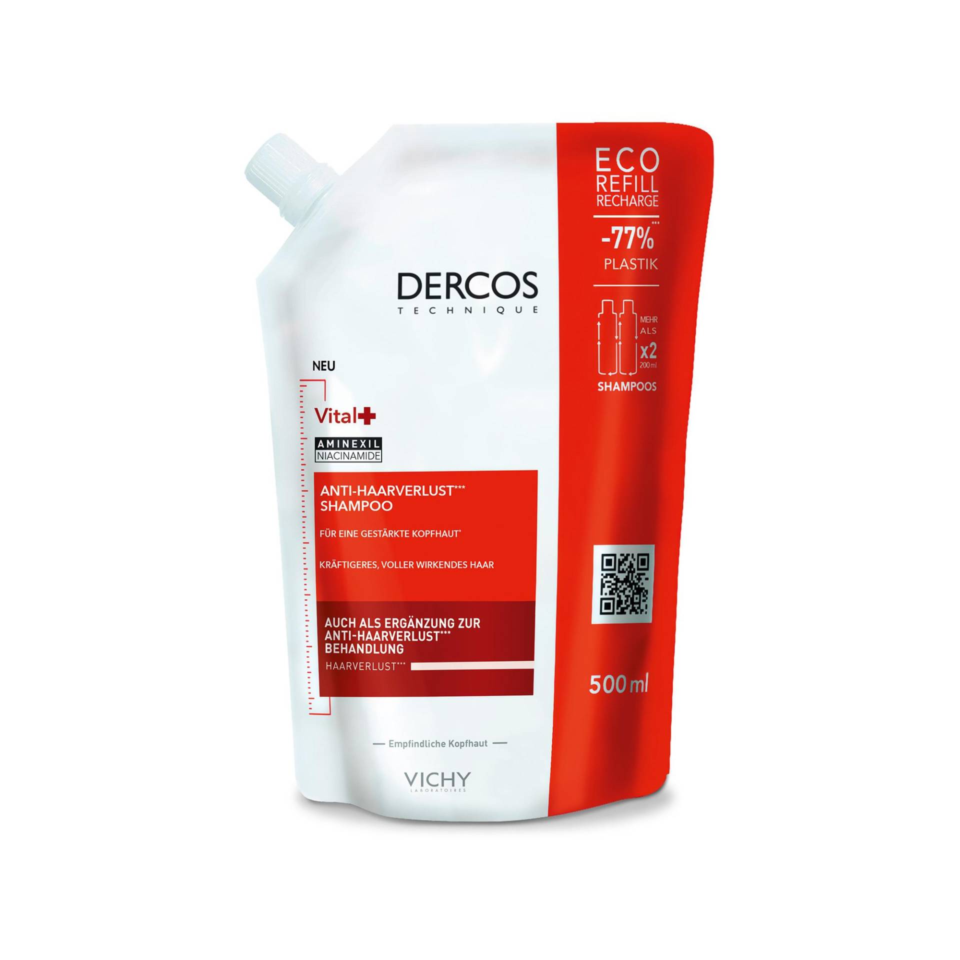 Dercos Vital+ Anti-haarverlust Shampoo Nachfüllpack Damen  500ml Refill von VICHY