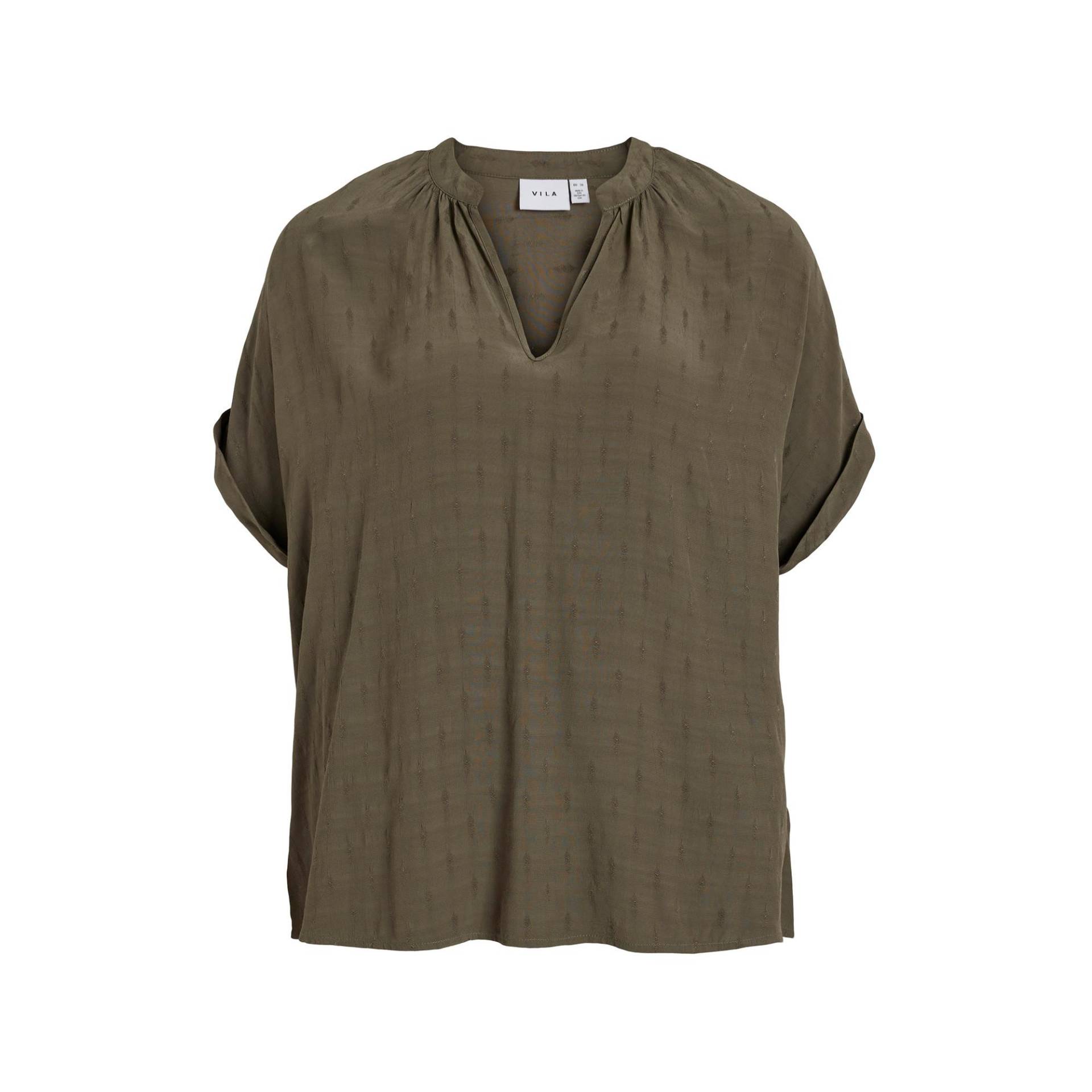 Bluse, Kurzarm Damen Olivegrün 42 von VILA