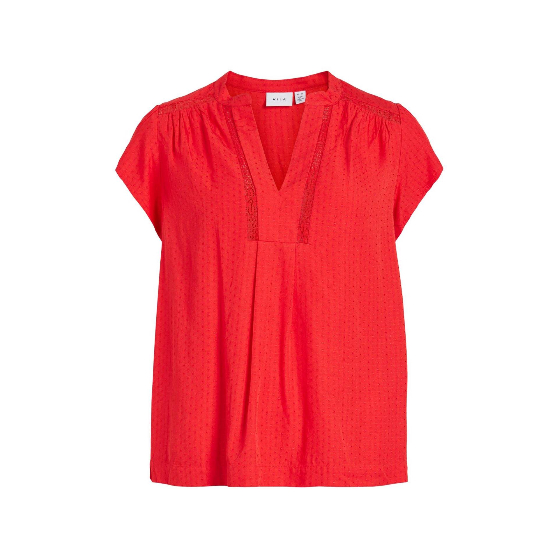 Bluse, Kurzarm Damen Rot 36 von VILA