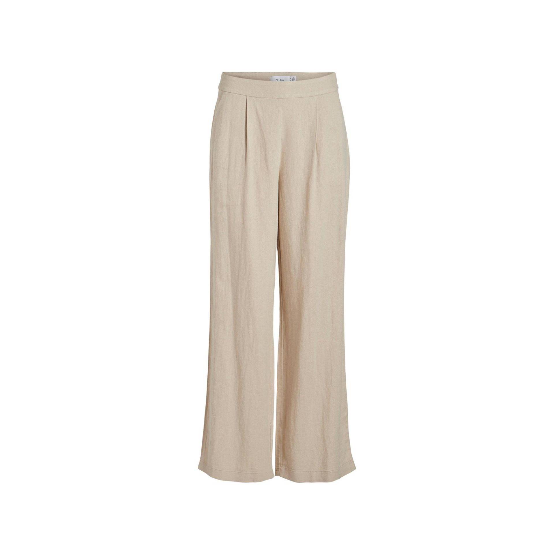 Lange Leinenhose Damen Creme 34 von VILA