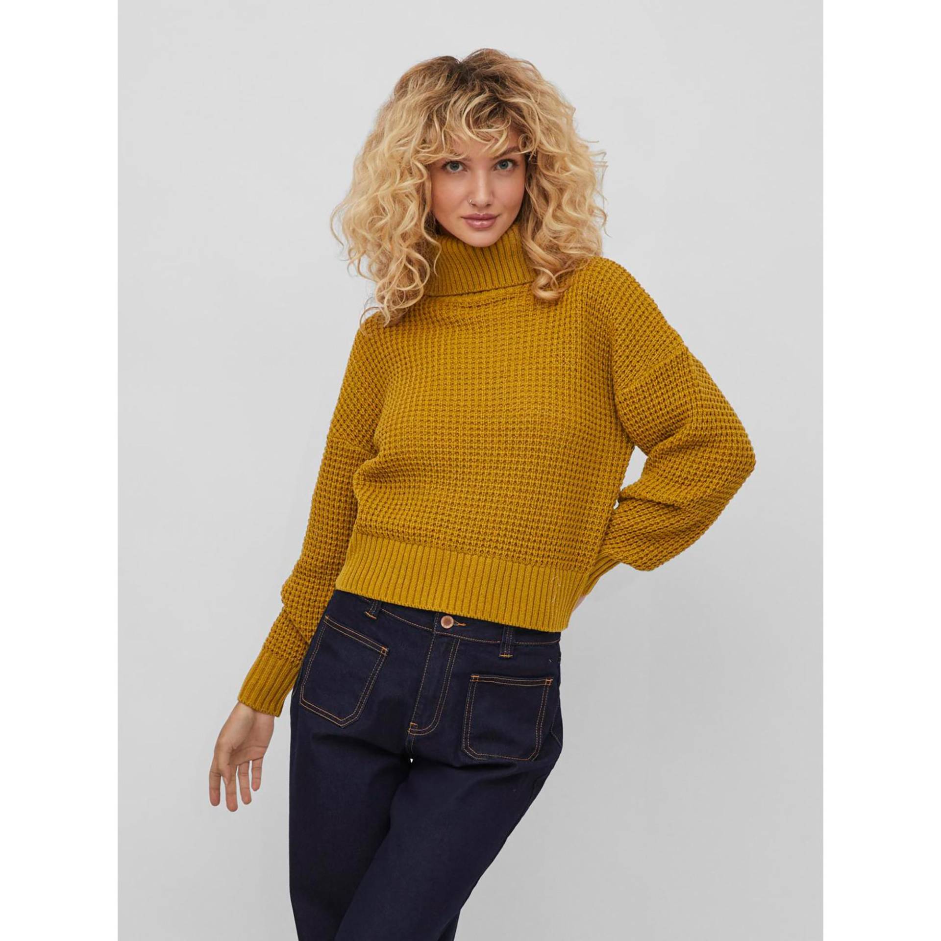 Pullover, Rollkragen Damen Senfgelb S von VILA