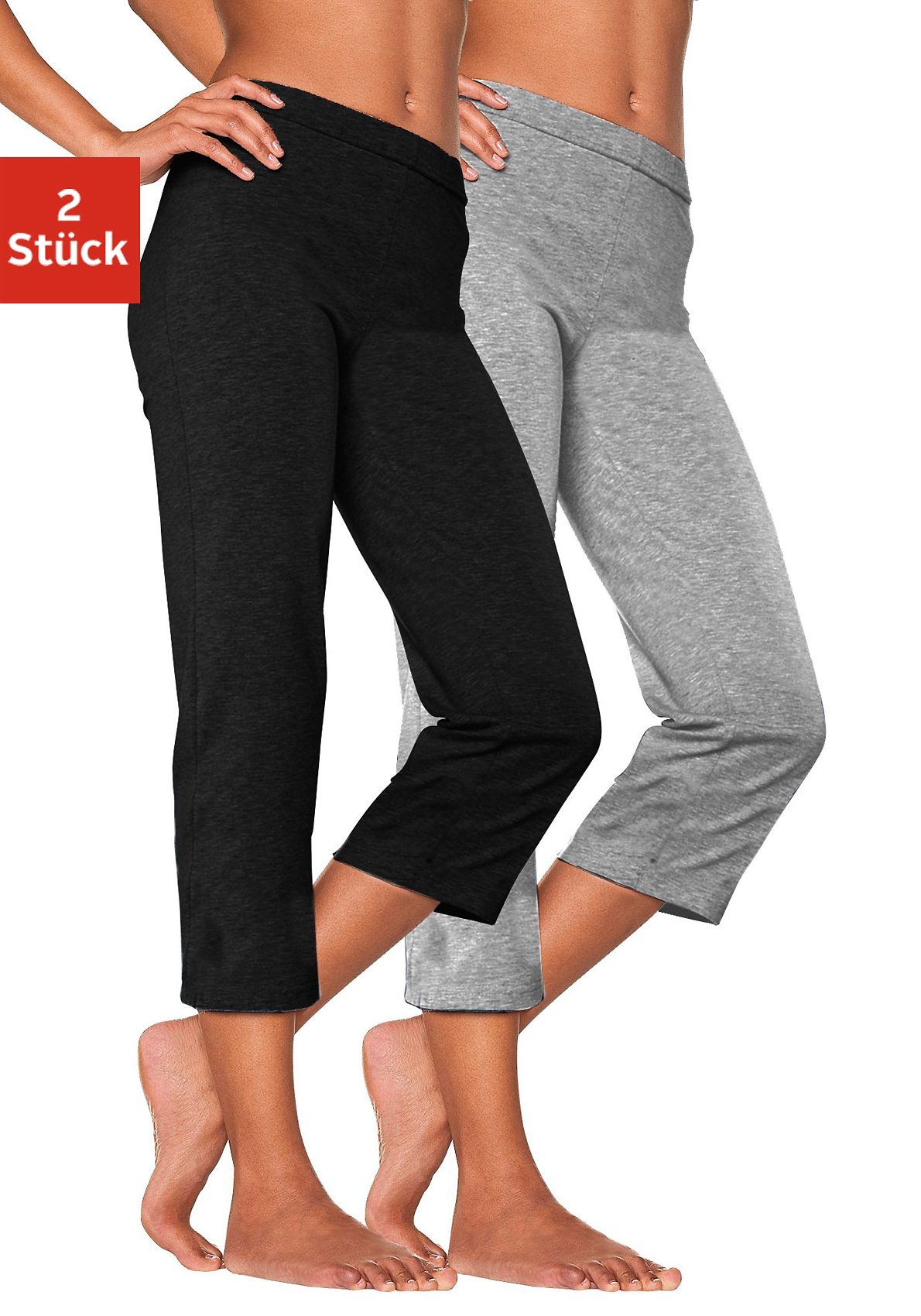 Vivance active Caprihose, (2er-Pack), mit Gummibund, Loungewear Vivance active Caprihose, (2er-Pack), mit Gummibund, Loungewear von Vivance active