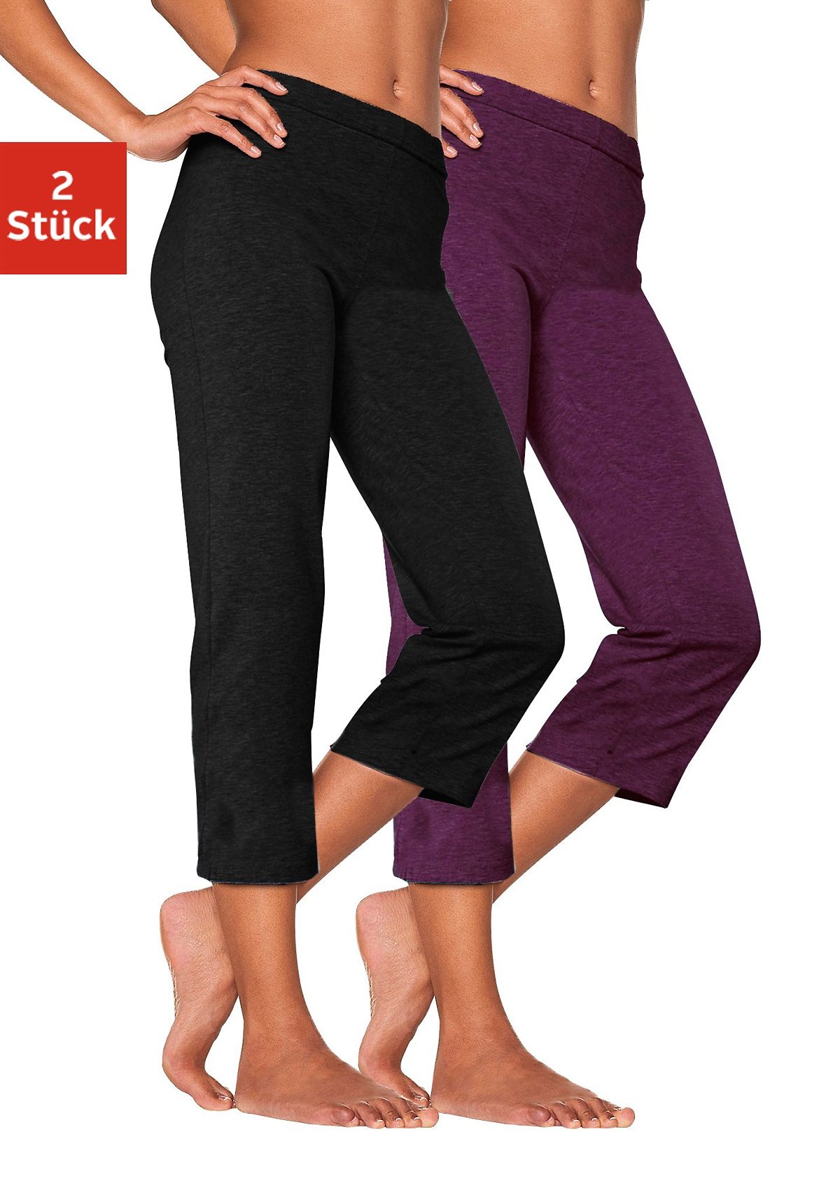 Vivance active Caprihose, (2er-Pack), mit Gummibund, Loungewear Vivance active Caprihose, (2er-Pack), mit Gummibund, Loungewear von Vivance active