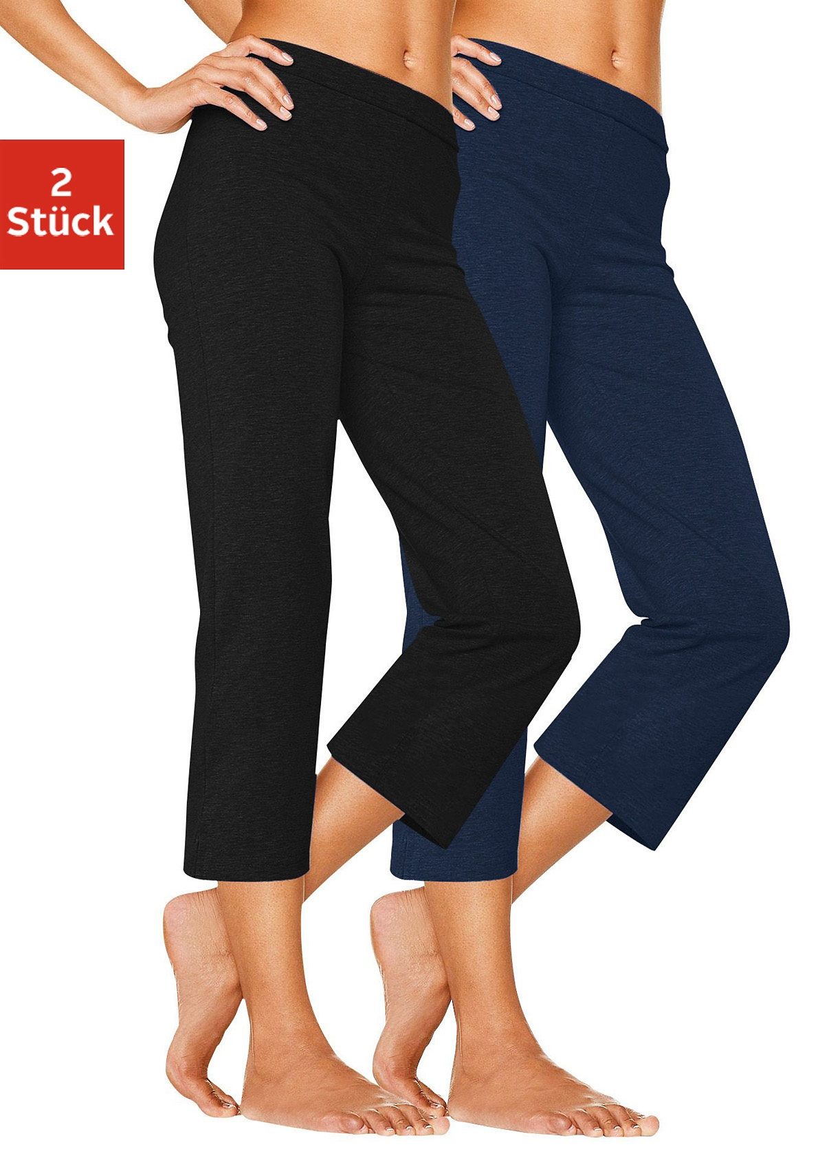 Vivance active Caprihose, (2er-Pack), mit Gummibund, Loungewear Vivance active Caprihose, (2er-Pack), mit Gummibund, Loungewear von Vivance active