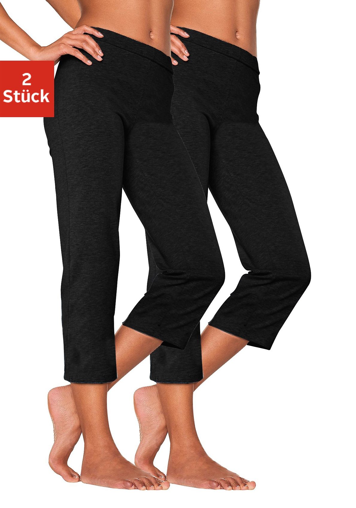Vivance active Caprihose, (2er-Pack), mit Gummibund, Loungewear Vivance active Caprihose, (2er-Pack), mit Gummibund, Loungewear von Vivance active