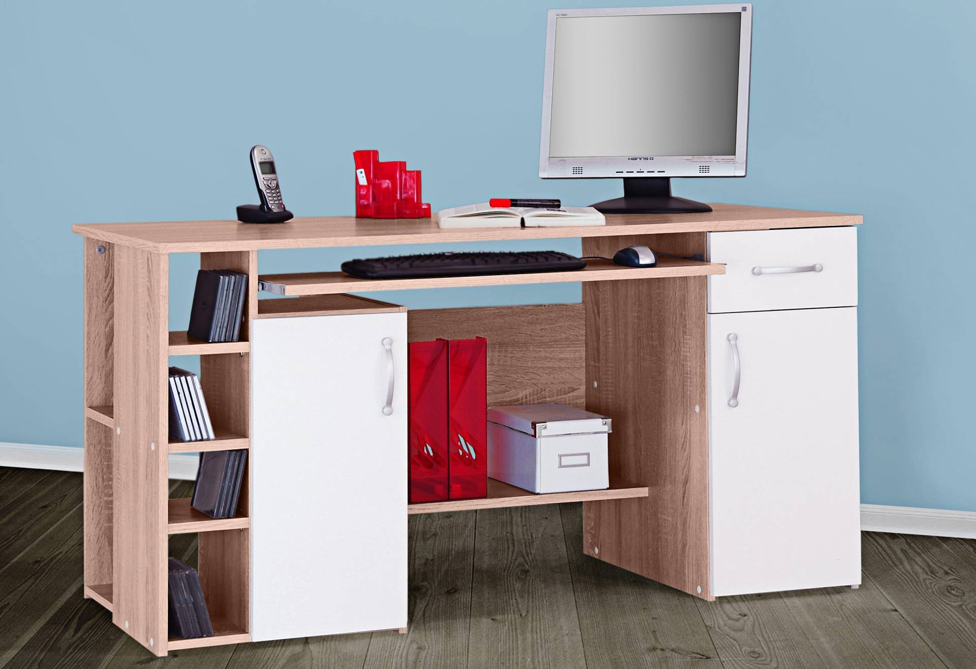 VOGL Möbelfabrik Schreibtisch »Tim«, mit 5 Fächern & Tastaturauszug, Breite 138 cm, Made in Germany VOGL Möbelfabrik Schreibtisch »Tim«, mit 5 Fächern & Tastaturauszug, Breite 138 cm, Made in Germany von VOGL Möbelfabrik