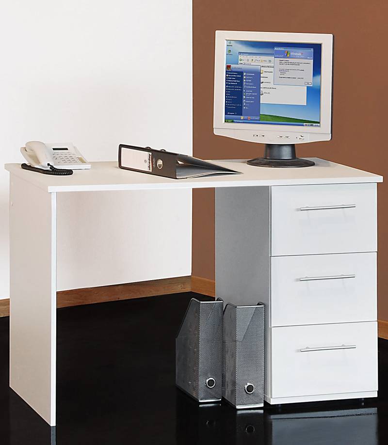 VOGL Möbelfabrik Schreibtisch »Tobi, optional mit Tastaturauszug,«, mit 3 Schubkästen, Breite 115 cm, Made in Germany von VOGL Möbelfabrik