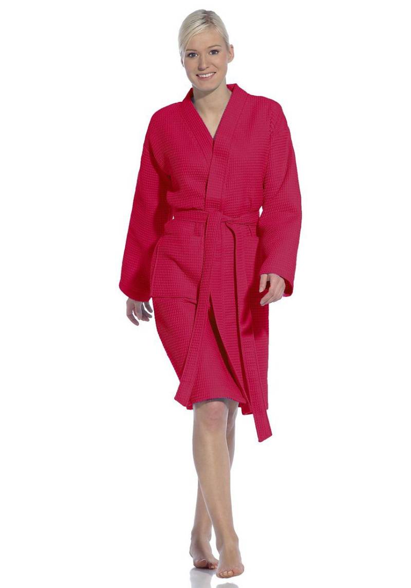 Vossen Unisex-Bademantel »Rom, ideal für Sauna & Spa, Hotelbademantel, Morgenmantel«, (1 St.), für Damen & Herren, Waffelpiqué-Struktur, in leichter Qualität von VOSSEN