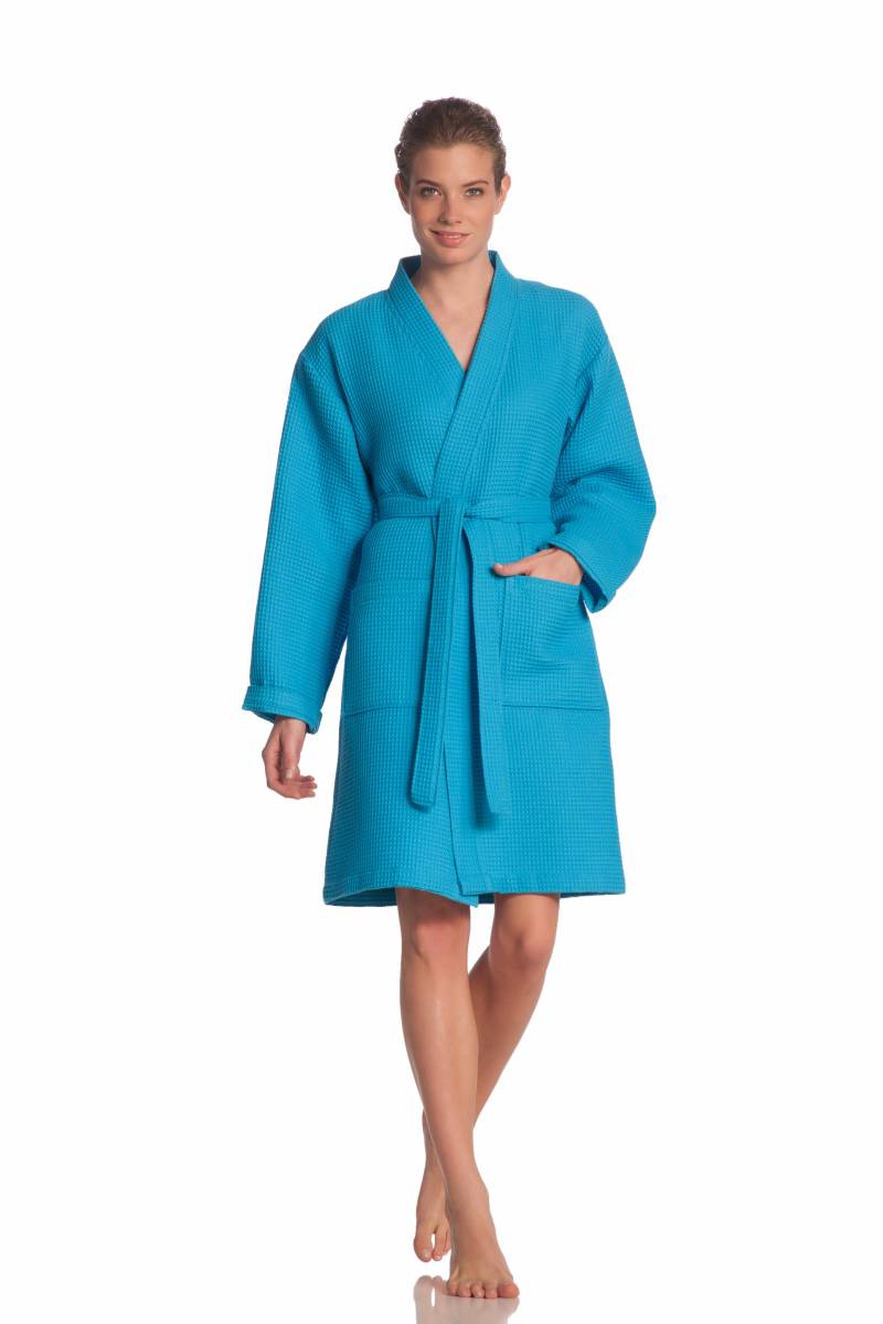 Vossen Unisex-Bademantel »Rom, ideal für Sauna & Spa, Hotelbademantel, Morgenmantel«, (1 St.), für Damen & Herren, Waffelpiqué-Struktur, in leichter Qualität von VOSSEN