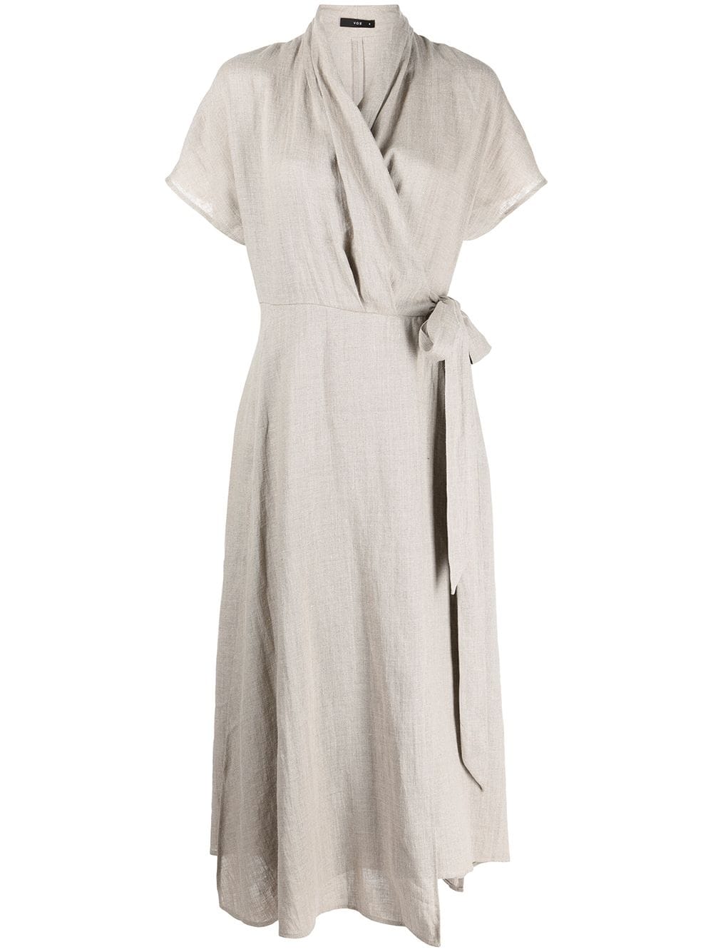 VOZ Butterfly linen wrap dress - Grey von VOZ