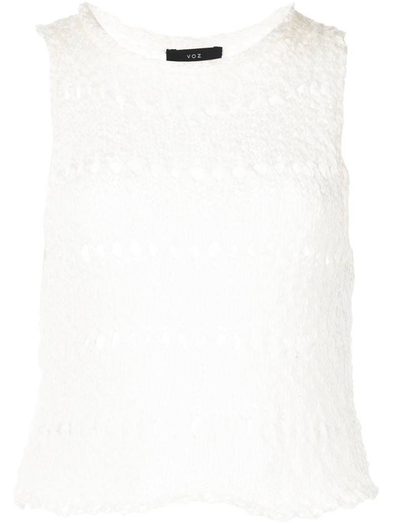 VOZ Flammé knitted crop top - White von VOZ