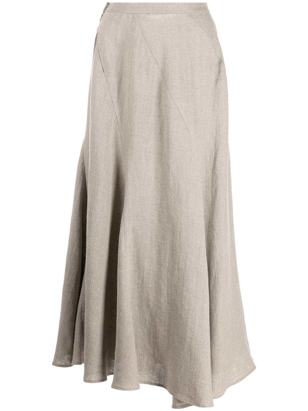 VOZ Spiral linen midi skirt - Grey von VOZ