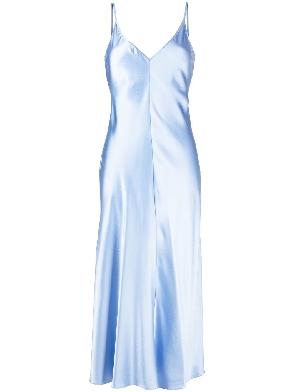 VOZ V-neck silk long dress - Blue von VOZ