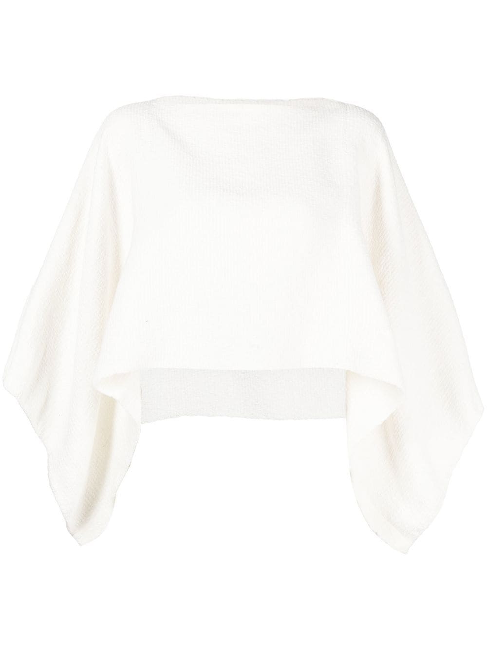 VOZ cropped long-sleeved cape top - White von VOZ