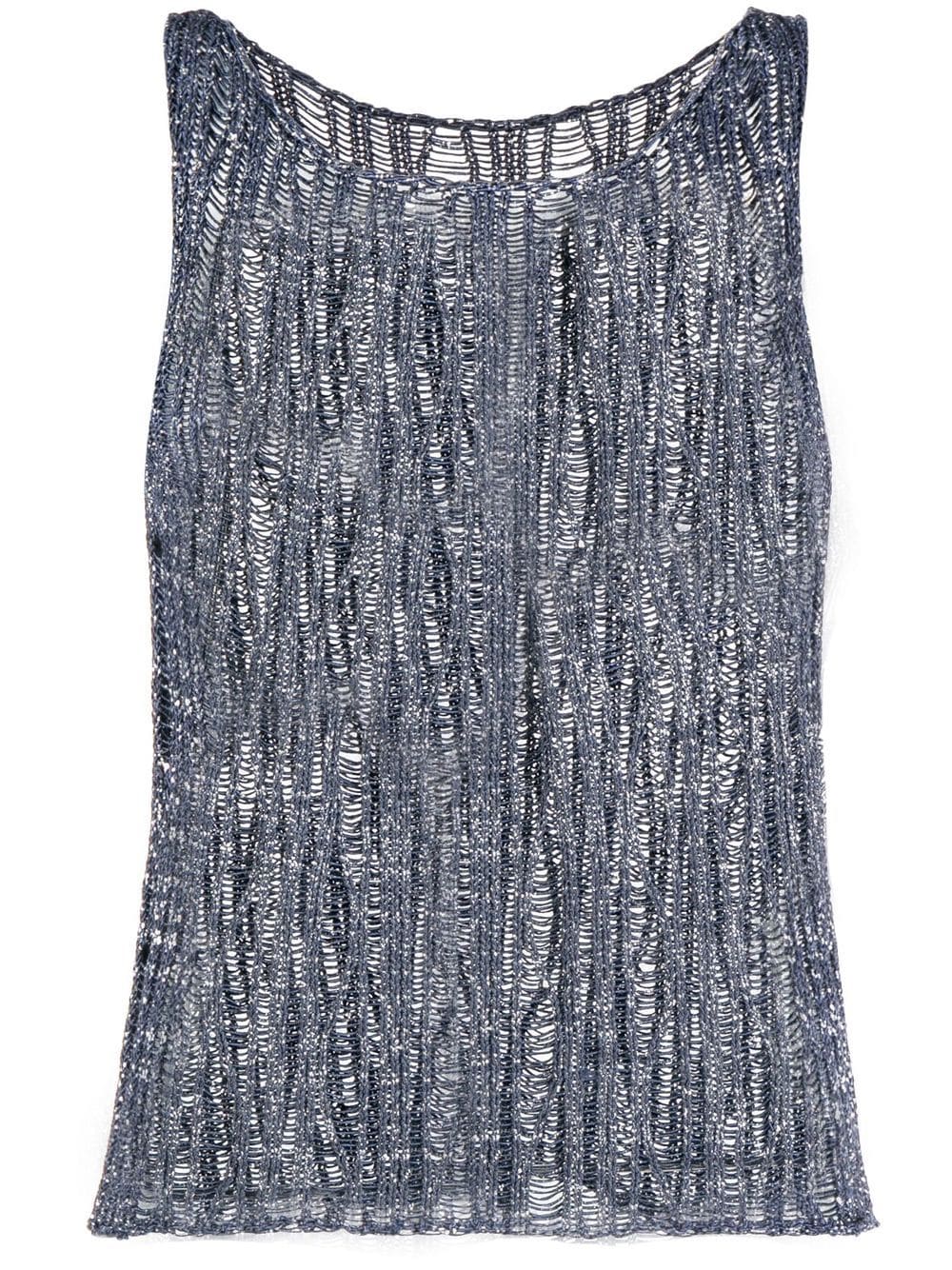 VOZ lace knit tank top - Blue von VOZ