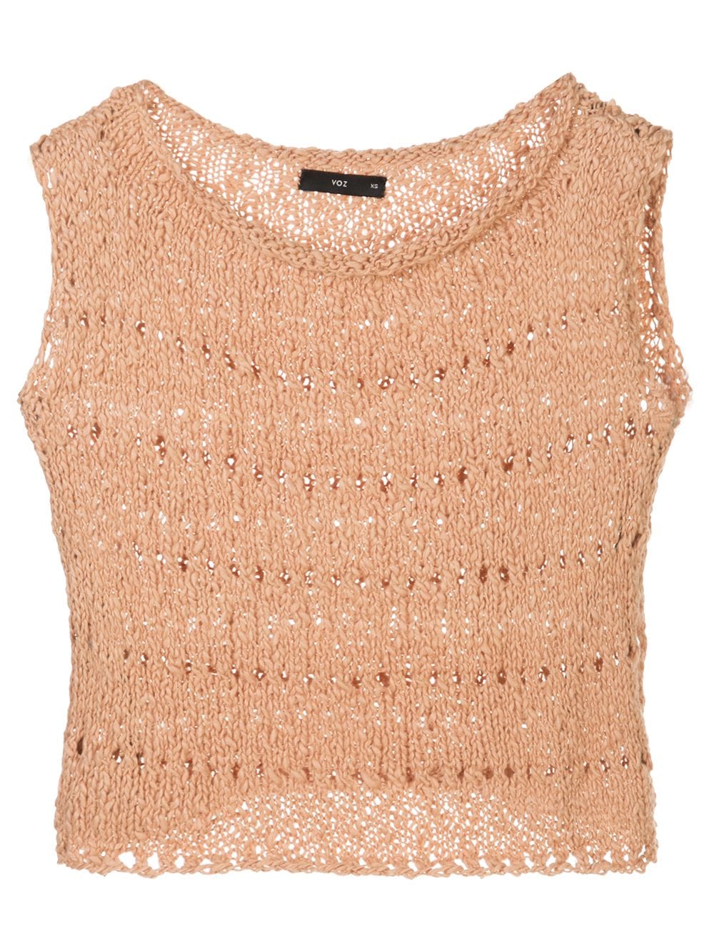 VOZ open knit crop top - Brown von VOZ