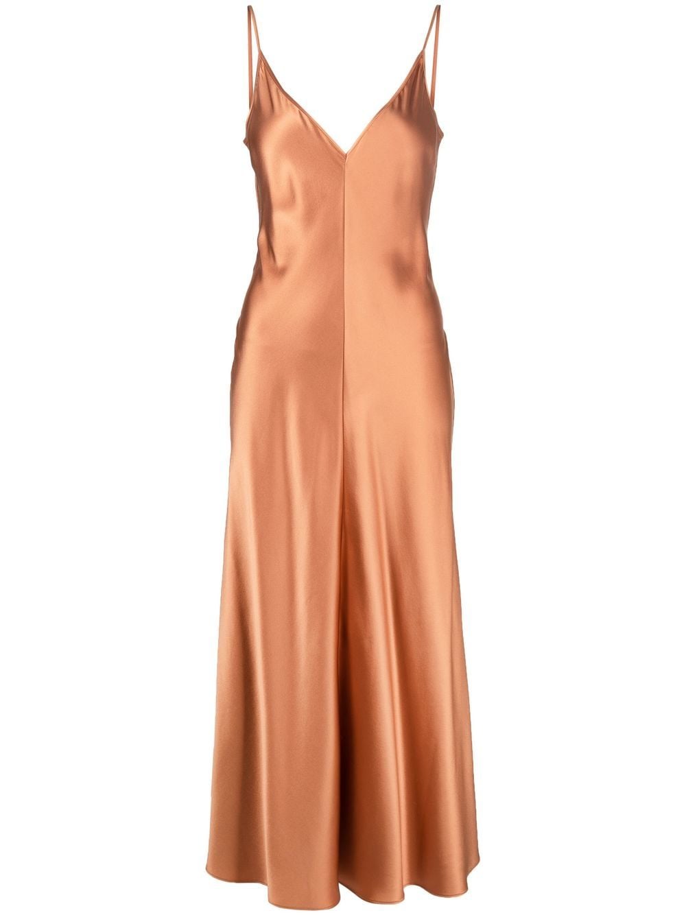 VOZ satin-finish V-neck dress - Brown von VOZ