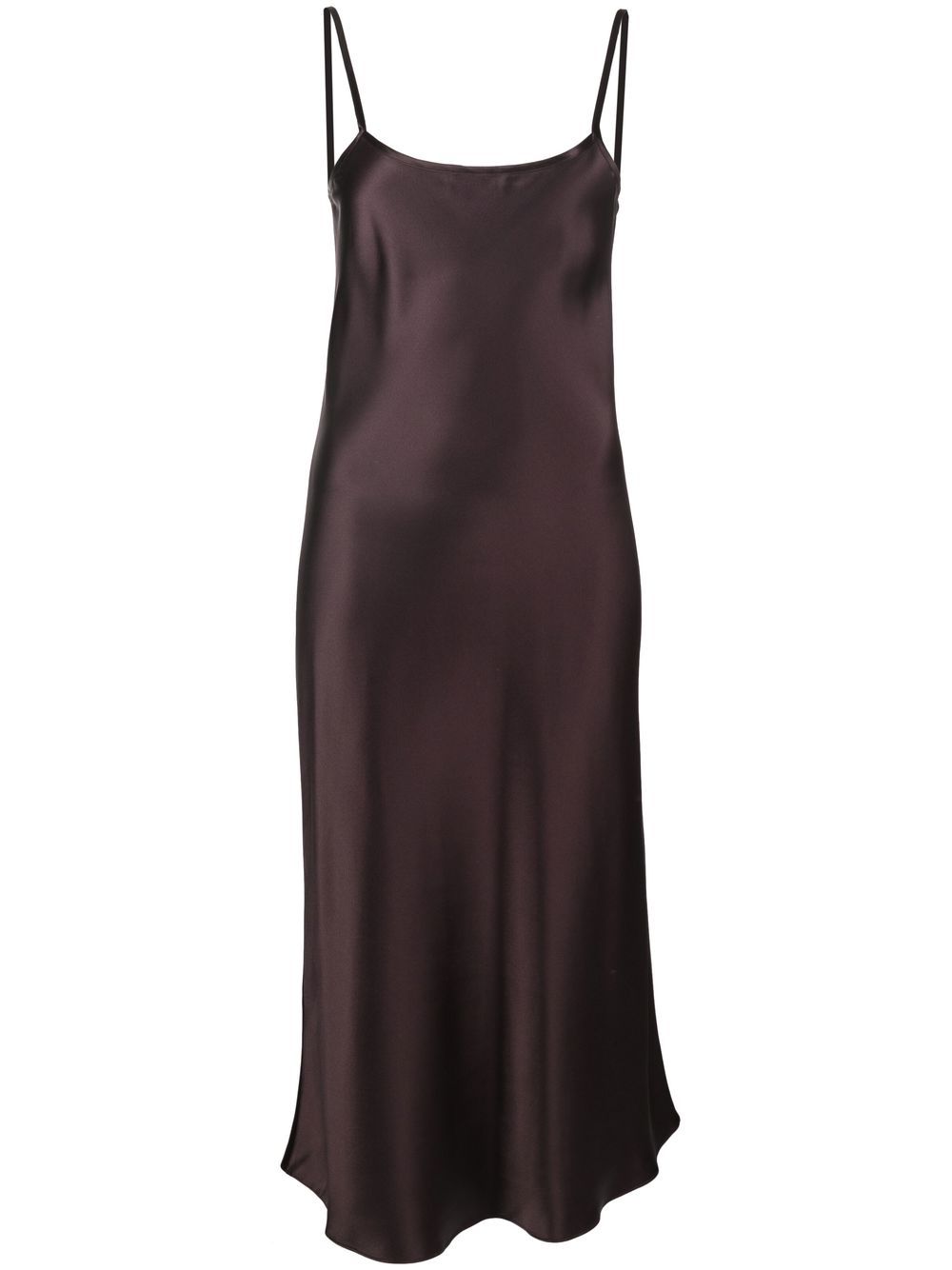 VOZ satin midi slip dress - Brown von VOZ