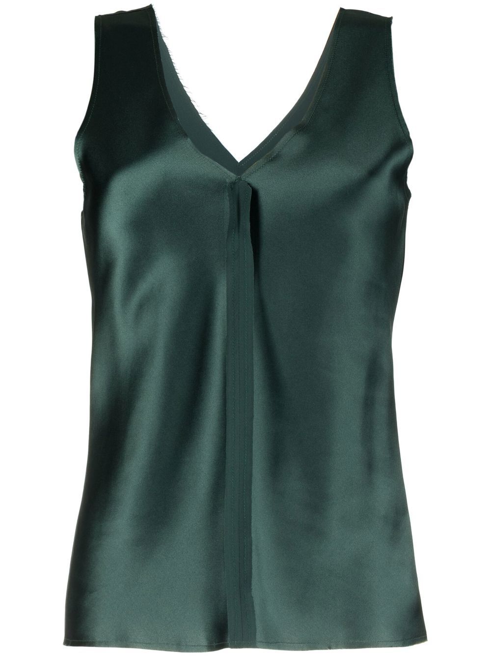 VOZ silk V-neck tank top - Green von VOZ