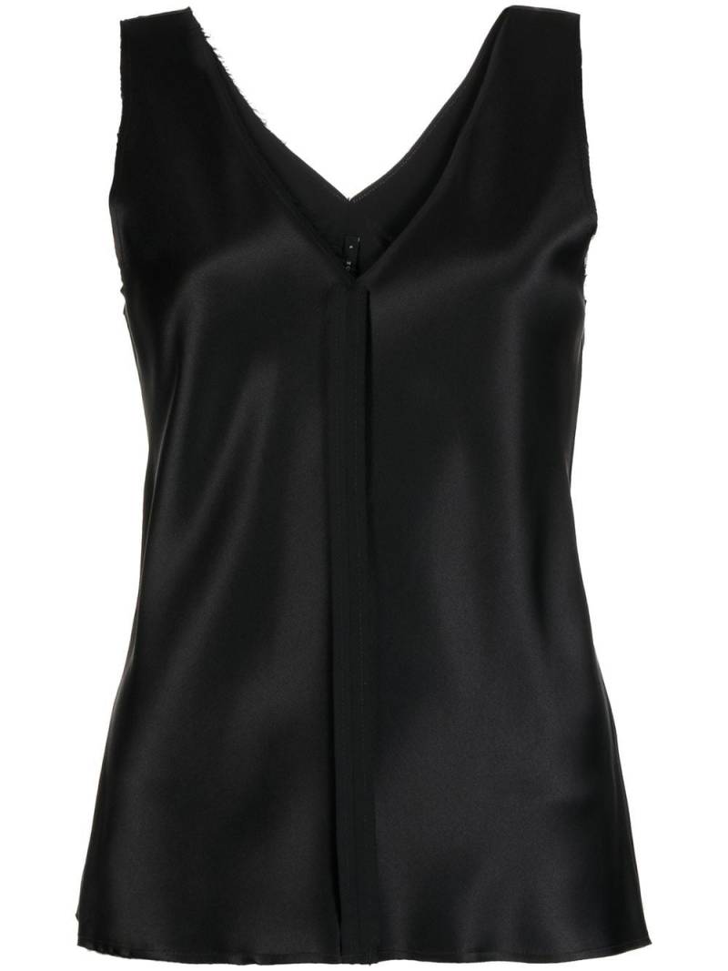 VOZ silk raw-edge tank top - Black von VOZ