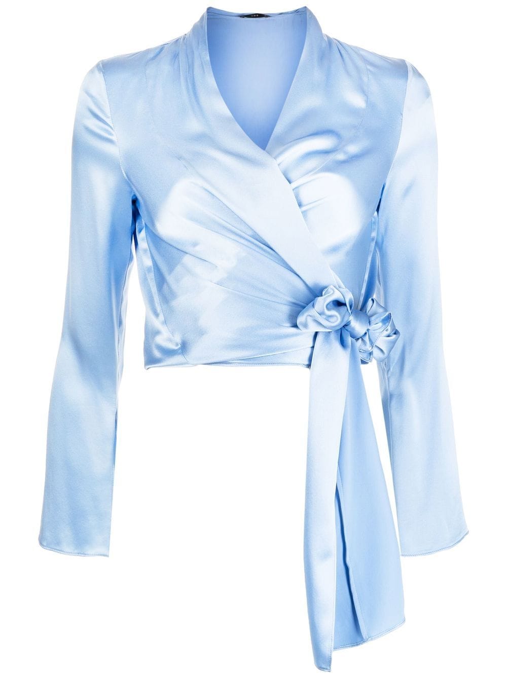 VOZ silk wrap blouse - Blue von VOZ