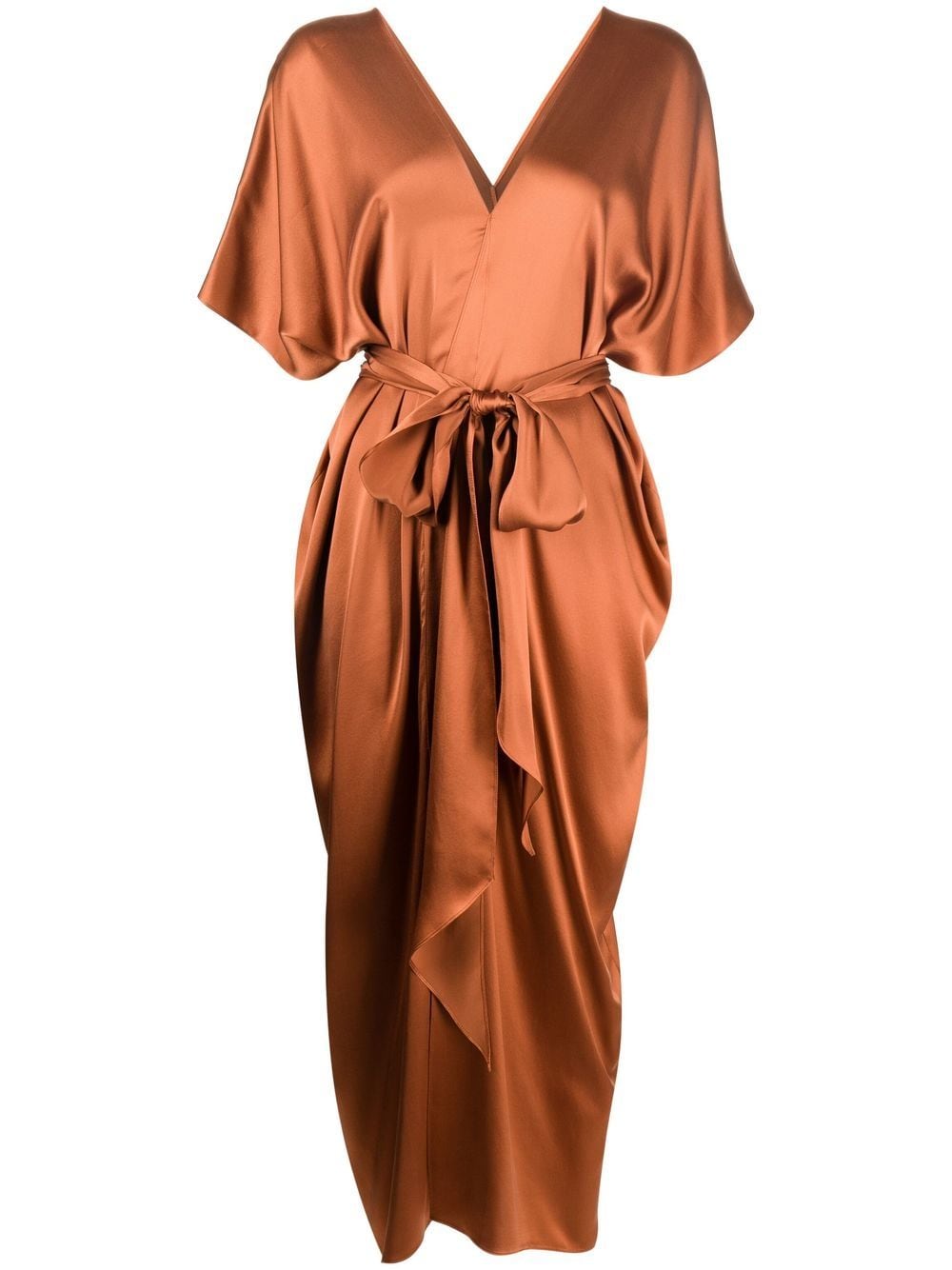 VOZ tied-waist kaftan dress - Brown von VOZ