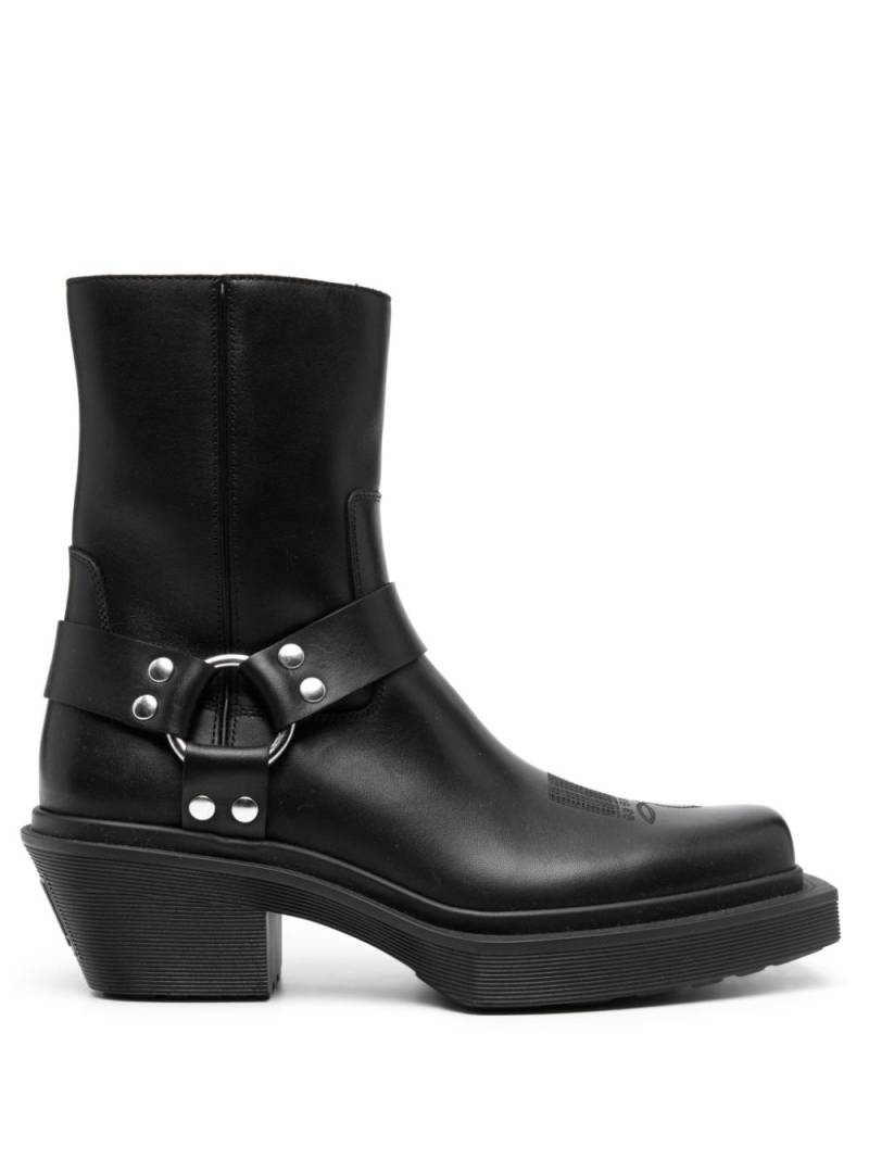 VTMNTS Harness 70mm leather ankle boots - Black von VTMNTS
