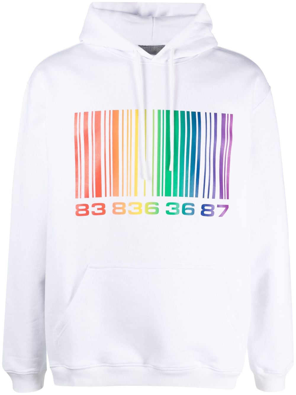 VTMNTS barcode-print cotton-blend hoodie - White von VTMNTS