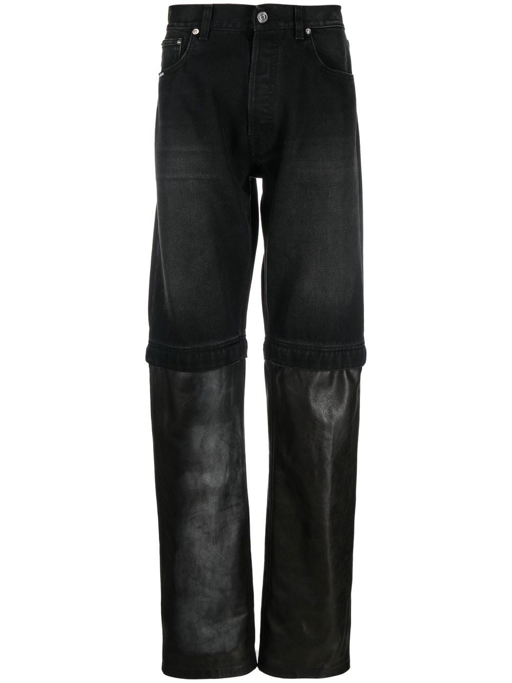 VTMNTS bleach-panel straight-leg jeans - Black von VTMNTS