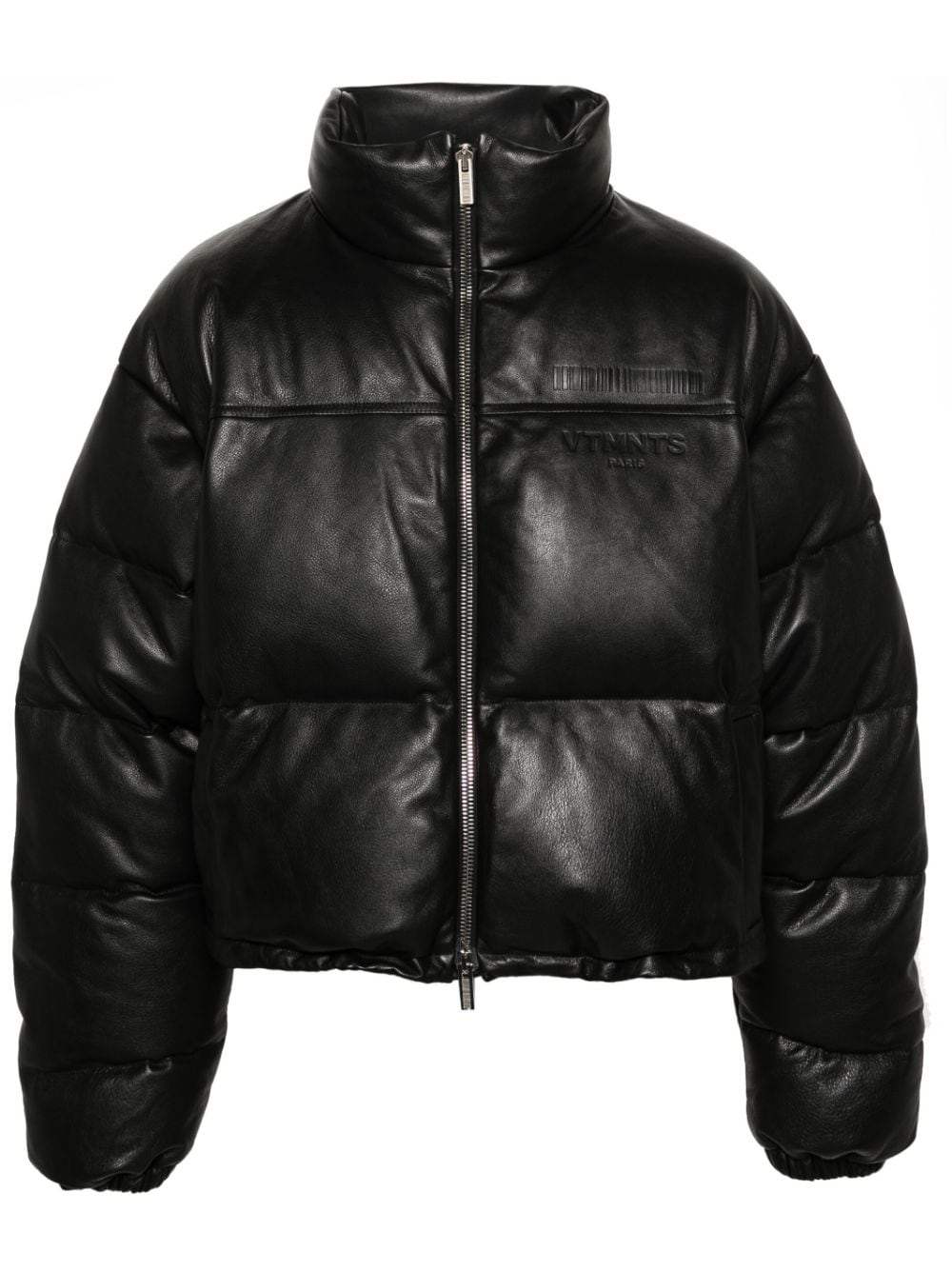 VTMNTS debossed-logo leather puffer jacket - Black von VTMNTS