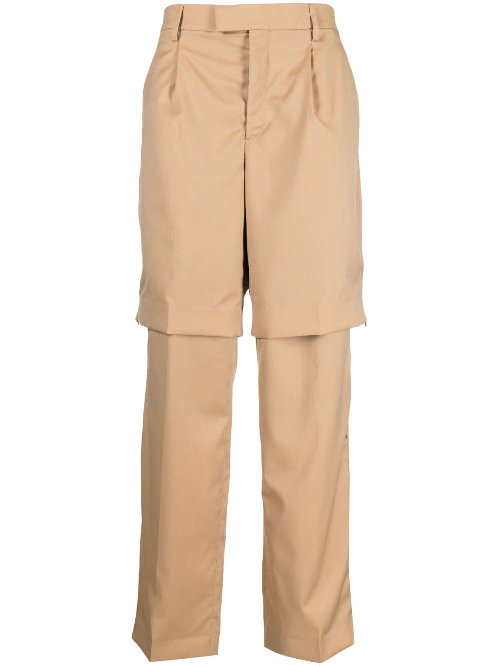 VTMNTS layered straight-leg trousers - Brown von VTMNTS