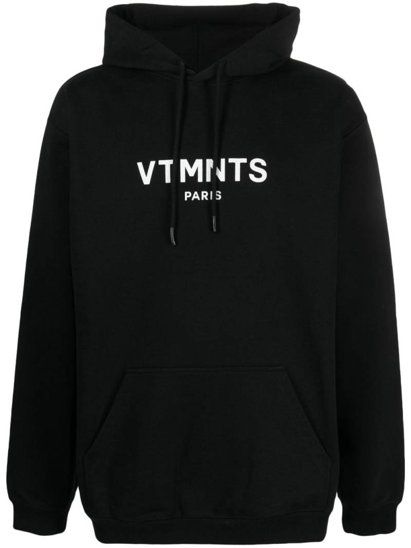VTMNTS logo-print drawstring hoodie - Black von VTMNTS