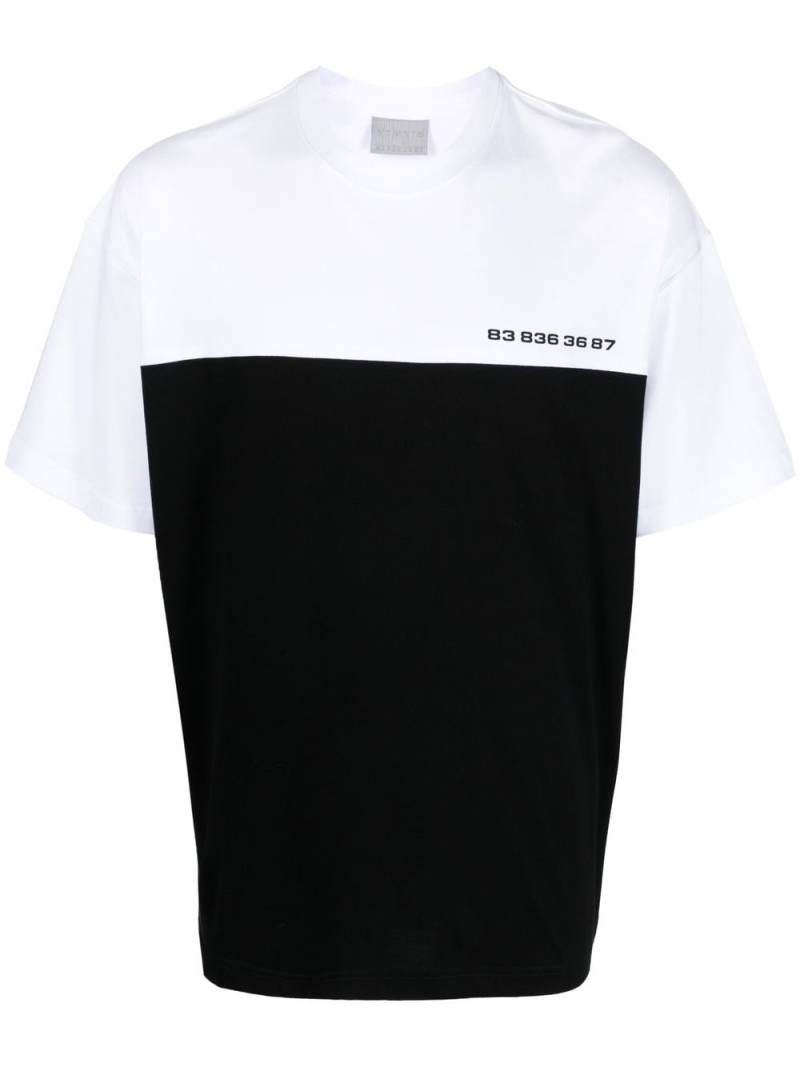 VTMNTS number-print two-tone T-shirt - Black von VTMNTS