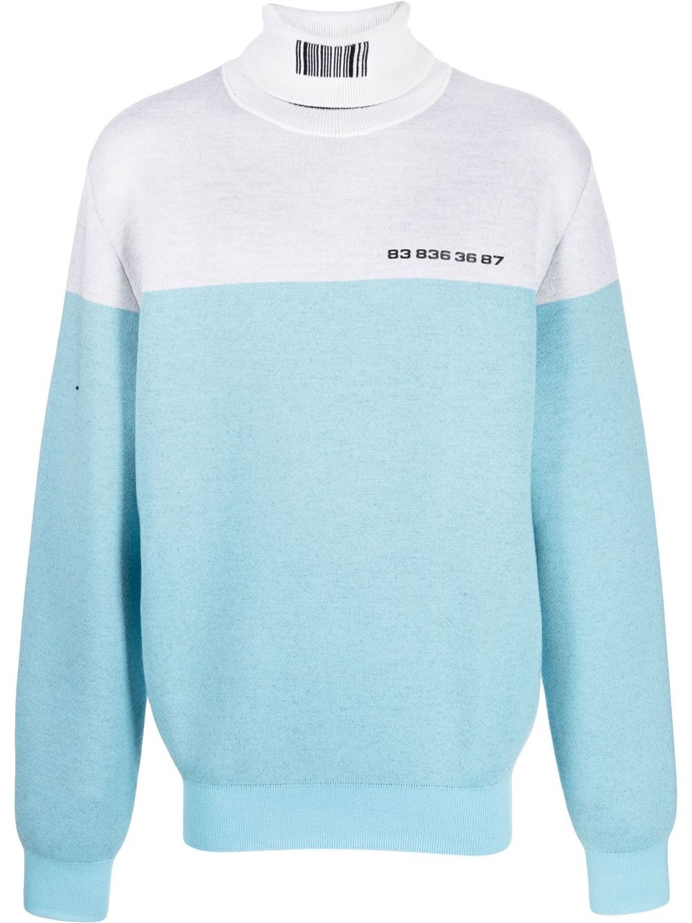 VTMNTS raised-logo two-tone jumper - Blue von VTMNTS