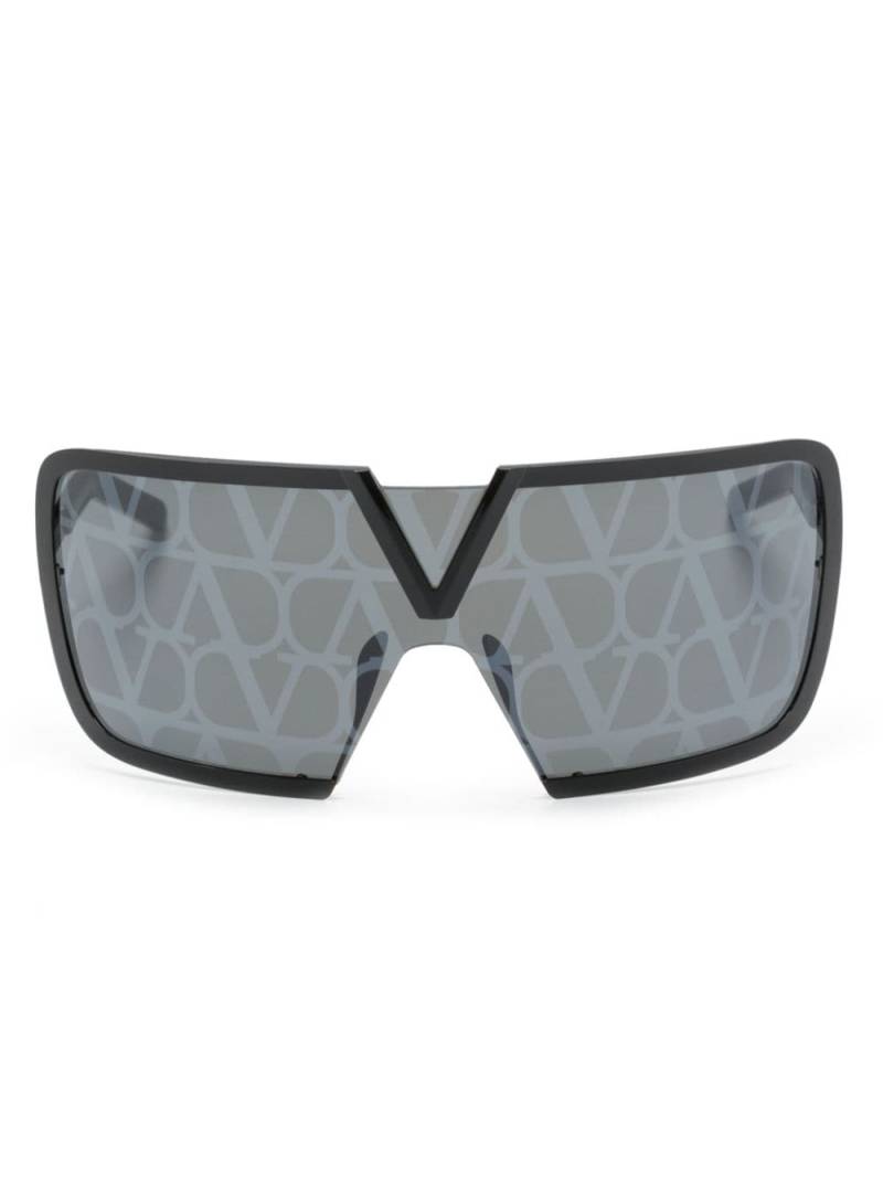 Valentino Eyewear Romask monogram-print sunglasses - Black von Valentino Eyewear