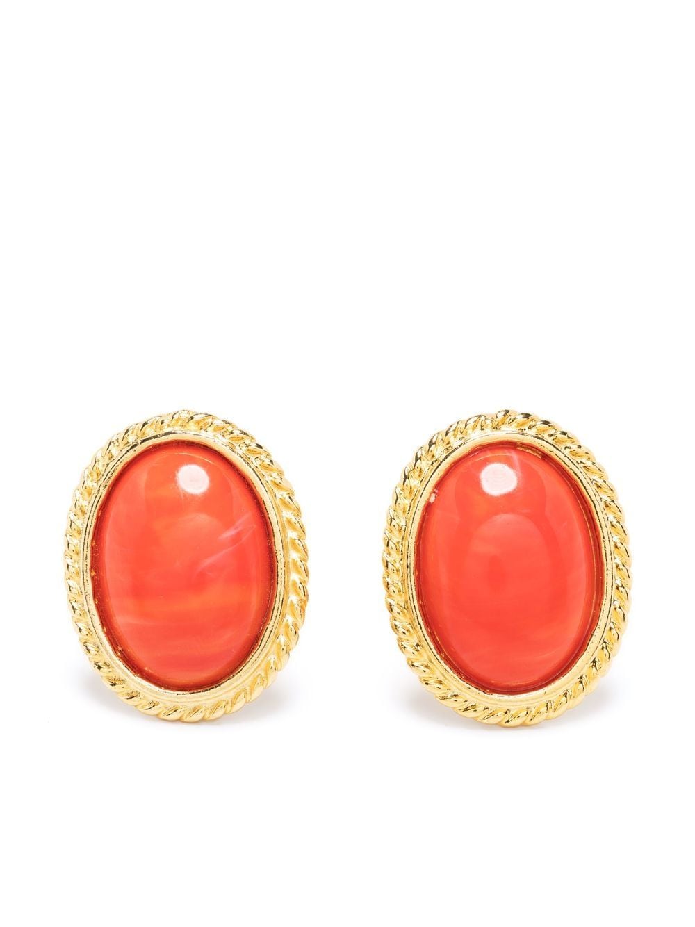 Valentino Garavani Pre-Owned 1980s oval clip-on earrings - Gold von Valentino Garavani Pre-Owned