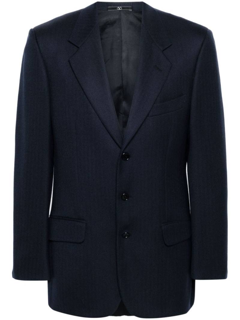 Valentino Garavani Pre-Owned 2000s notched lapels virgin-wool blazer - Blue von Valentino Garavani Pre-Owned