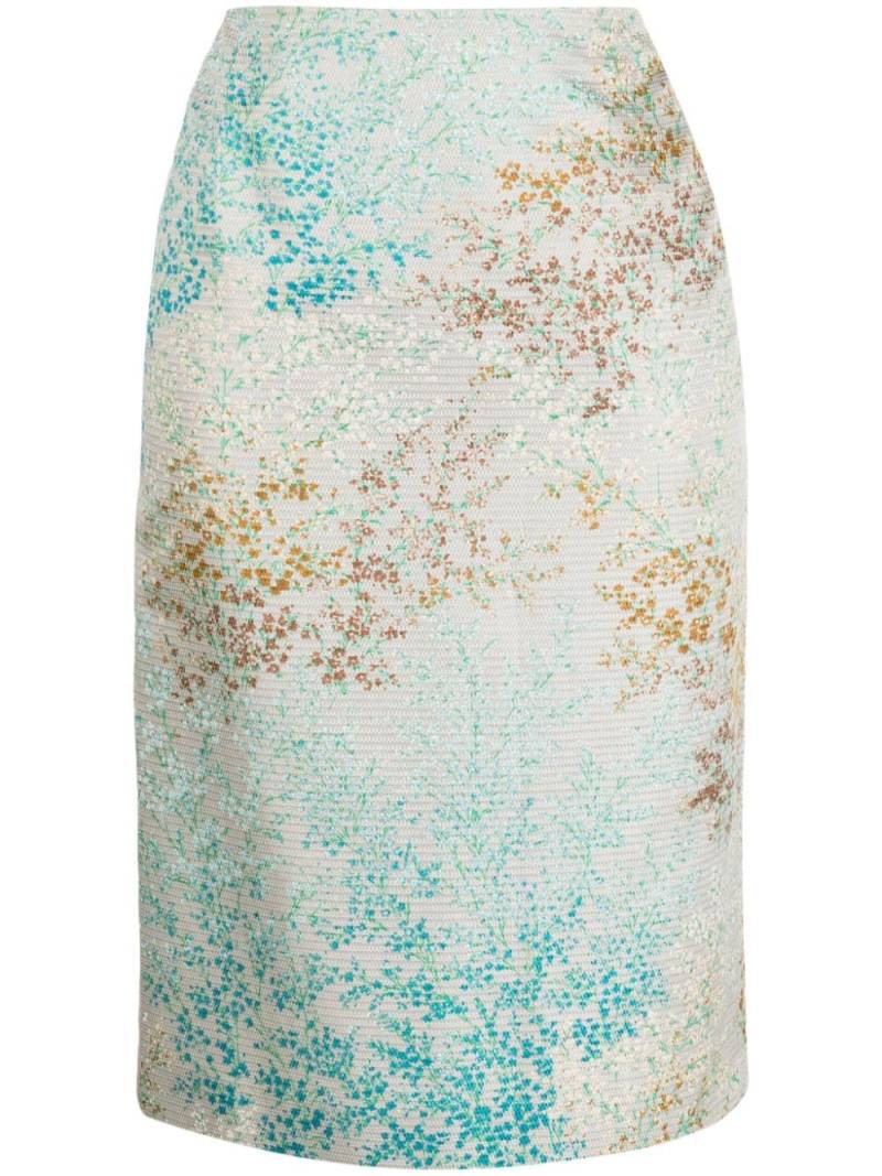 Valentino Garavani Pre-Owned 2010s floral-jacquard midi skirt - Multicolour von Valentino Garavani Pre-Owned