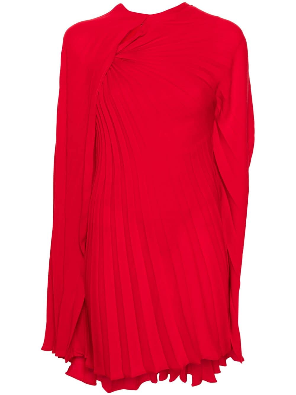 Valentino Garavani Pre-Owned pleated cape-design minidress - Red von Valentino Garavani Pre-Owned