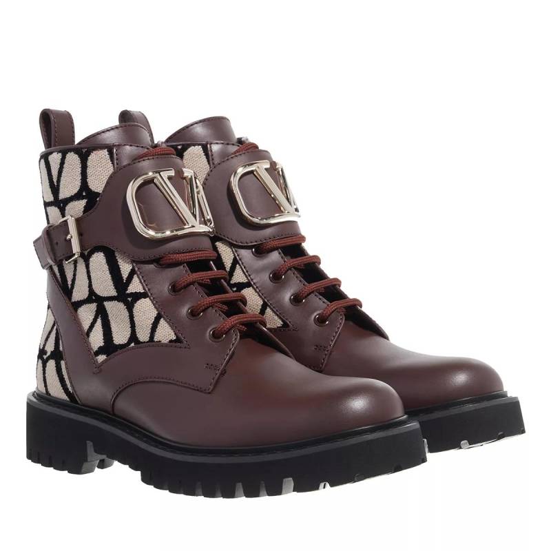 Valentino Garavani Boots & Stiefeletten - Rangers V Logo Boots - Gr. 36 (EU) - in Braun - für Damen von Valentino Garavani