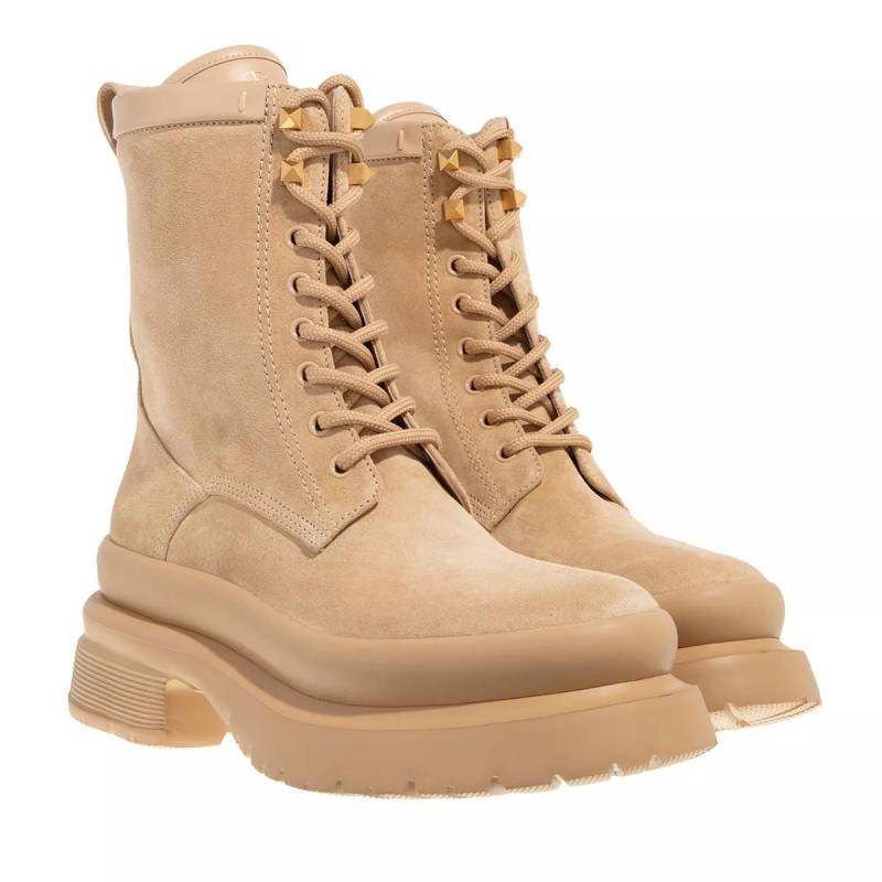 Valentino Garavani Boots & Stiefeletten - Roman Stud Combat Boot - Gr. 41 (EU) - in Beige - für Damen von Valentino Garavani