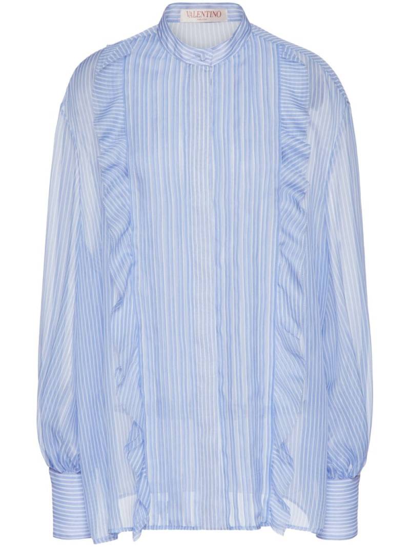 Valentino Garavani Classic Stripes chiffon shirt - Blue von Valentino Garavani