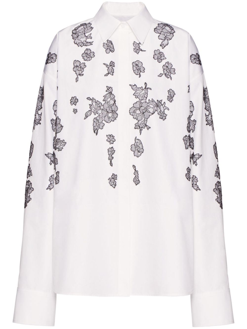 Valentino Garavani Compact Popeline embroidered shirt - White von Valentino Garavani