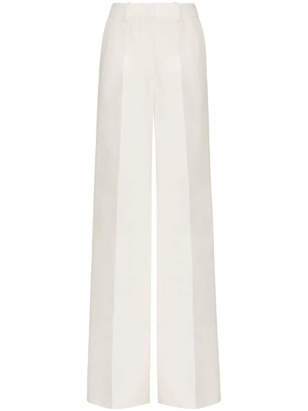 Valentino Garavani Crepe Couture wide-leg trousers - White von Valentino Garavani