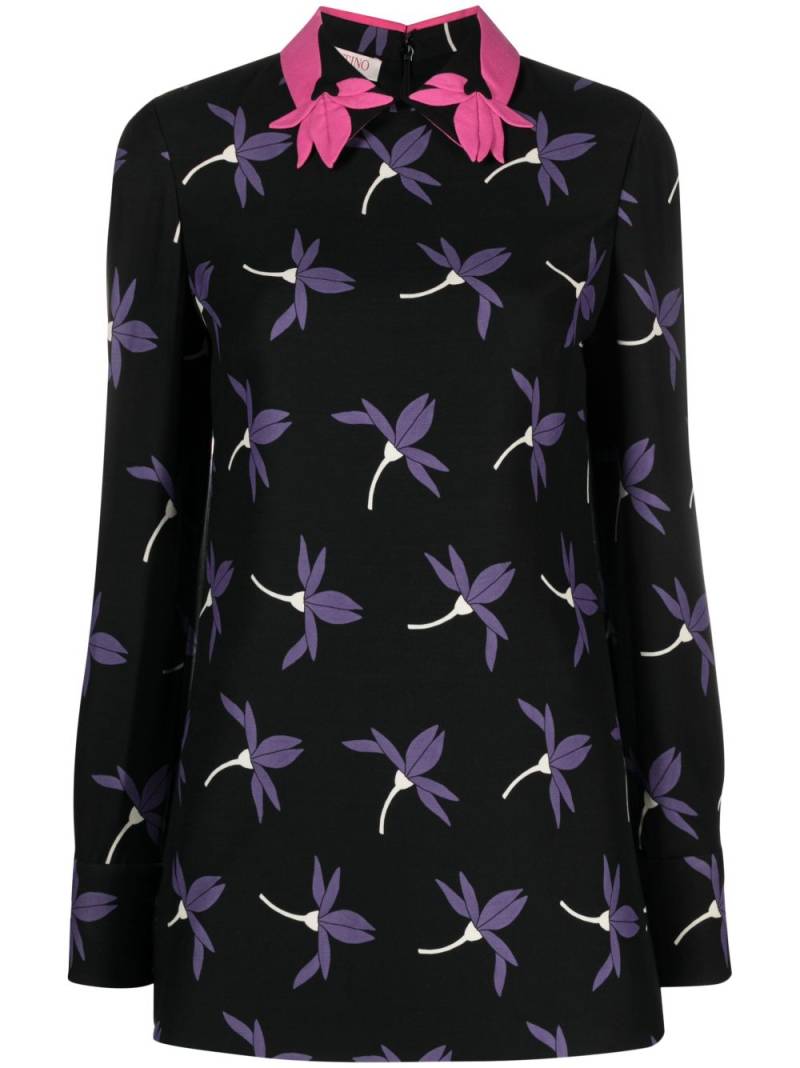 Valentino Garavani Pre-Owned Fairy Flowers print silk shirt - Black von Valentino Garavani Pre-Owned