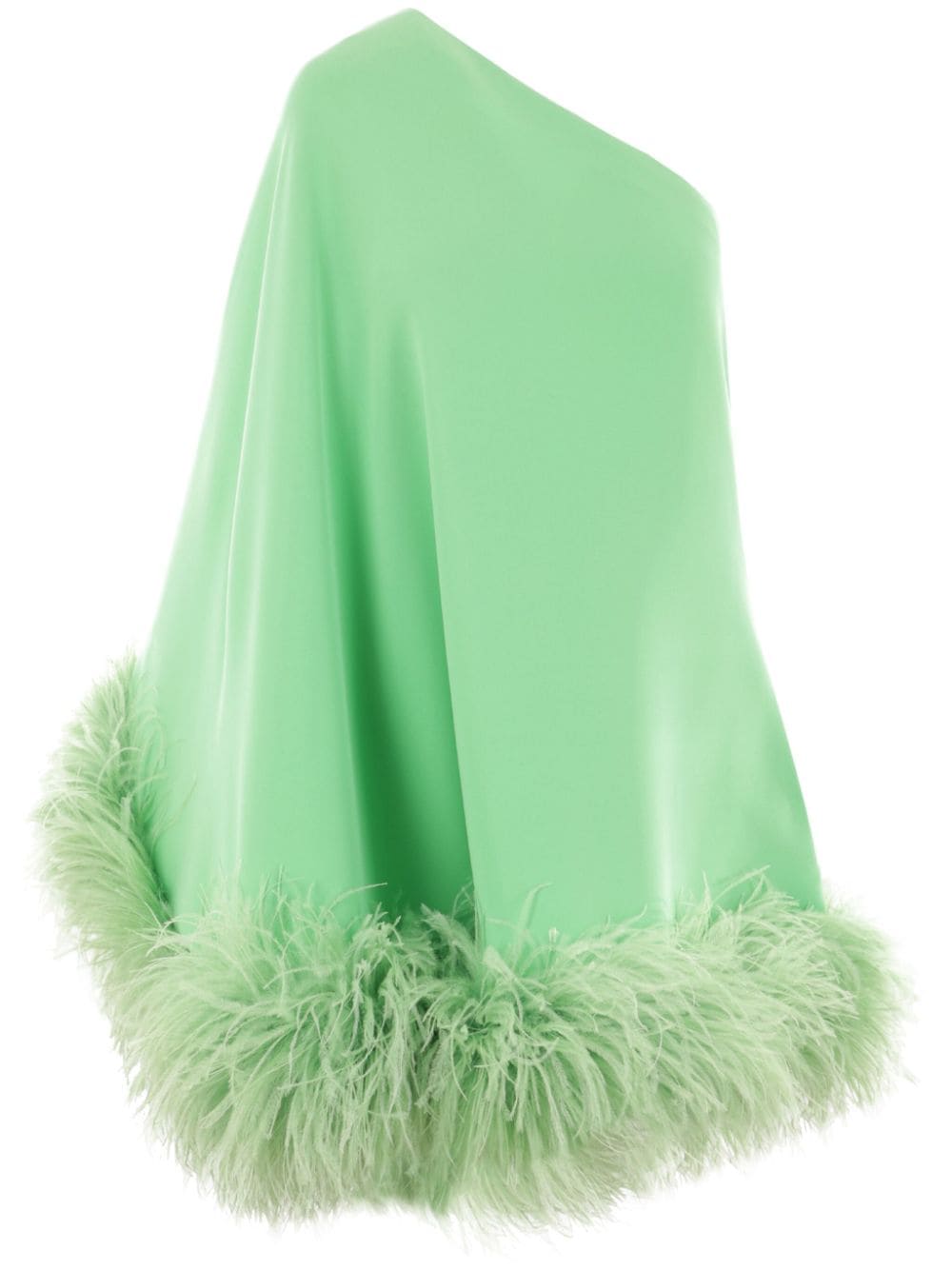 Valentino Garavani Feather One-shoulder Mini Dress - Green von Valentino Garavani