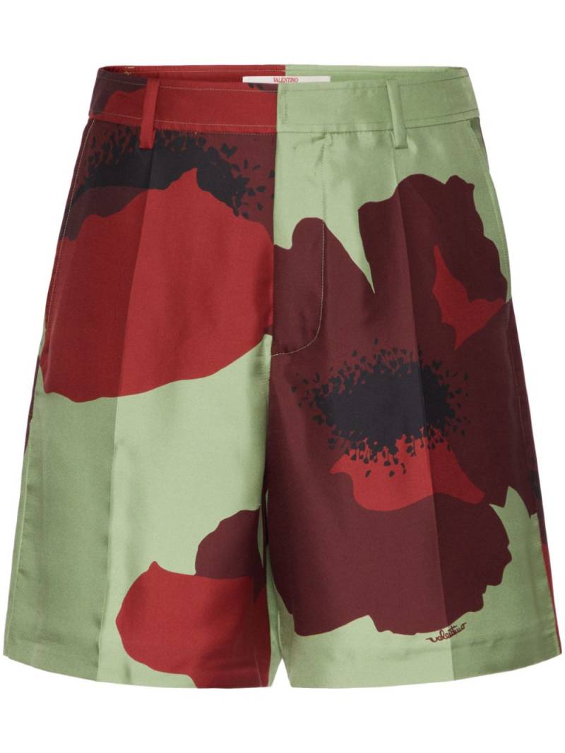 Valentino Garavani Flower Portrait-print bermuda shorts - Green von Valentino Garavani