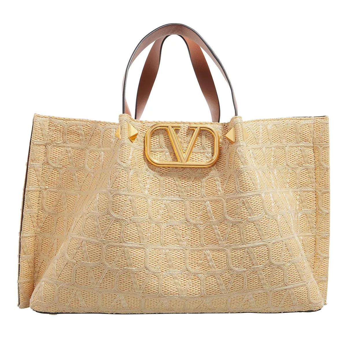 Valentino Garavani Henkeltasche - Medium Tote Bag Logo Signature - Gr. unisize - in Beige - für Damen von Valentino Garavani